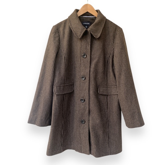 Lands’ End Women's Tweed Wool Car Coat | Women’s Size 14P | Spice Brown | $70.00 - Picture 9 of 9